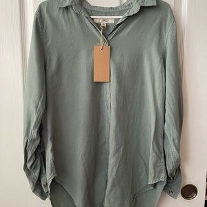 Thread & Supply Sage Green Button-Front Shirt